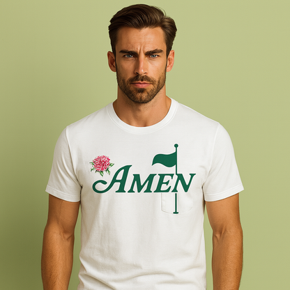 Custom Black O-Neck Design Amen Floral Print Manufacturing 100% Cotton Golf t Shirts for Men Cheap