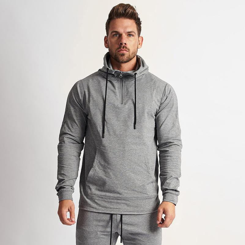 High Quality Custom Men Long Sleeve Polyester Spandex 1/4 Zip Quarter Golf Pullover Hoodies