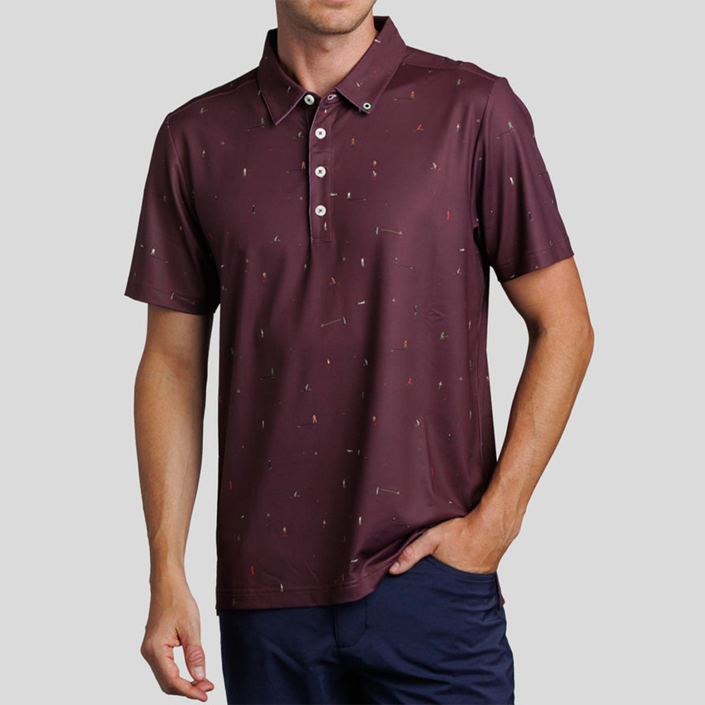 OEM Embroidered 94% Polyester 6 % Spandex Golf Check Polo Shirt Custom logo Luxury Designer Clothing for Men