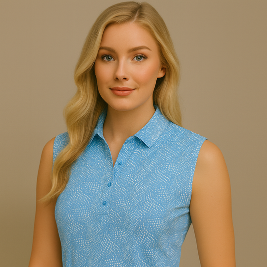 New sleeveless polo shirts with vintage prints, quick-drying, suitable for women's outdoor tennis and golf T-shirts