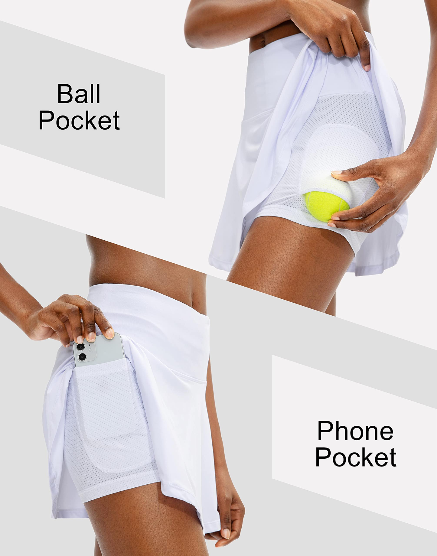 Custom-made ladies' golf wholesale wrinkled tennis skirts with short lining, summer sporty golf clothing