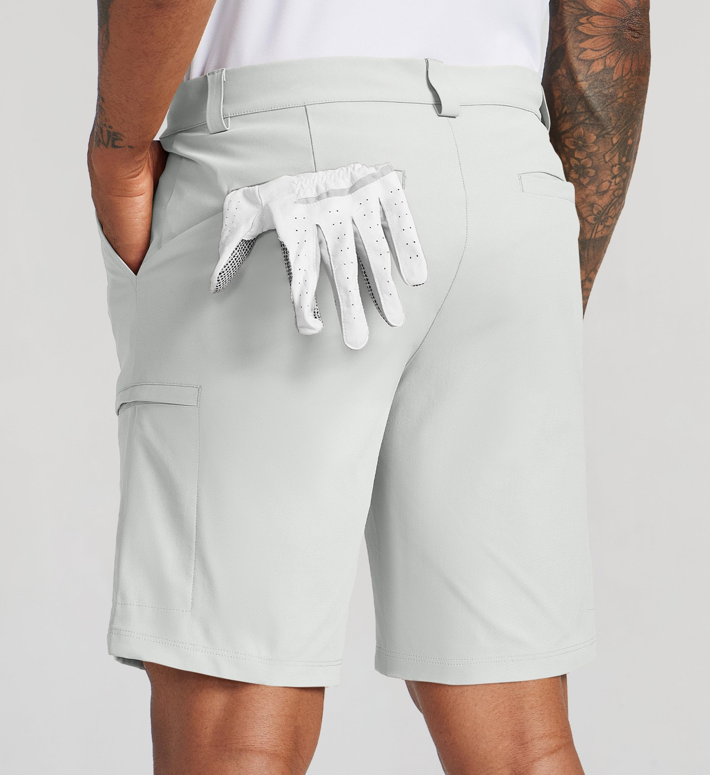 Custom-made logo stretch work shorts, quick-drying, sporty and casual 100% polyester shorts with pockets, men's golf shorts