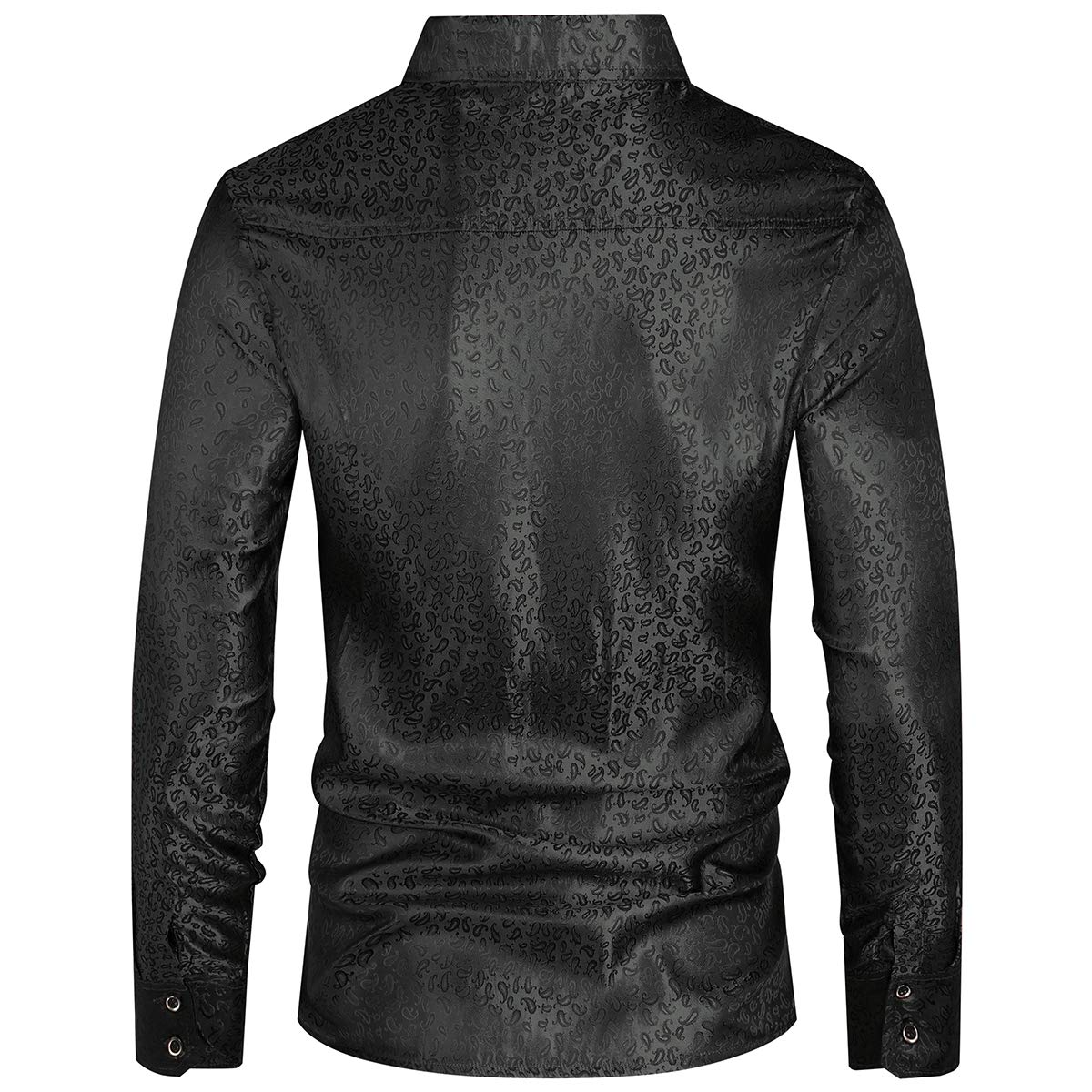 Custom Logo Printing Paisley Shirt Men Long Sleeve Dress Shirt Button-down Casual Regular Fit