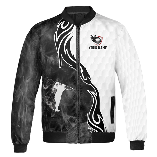 High Quality Customized Palm Tree Pattern Outdoor Uniform Nylon Polyester Sports Waterproof Male Soft Golf Jacket for Men