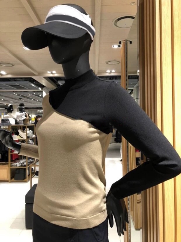 Custom Design Women Golf Knitted Long Sleeved Sport Polo Shirt