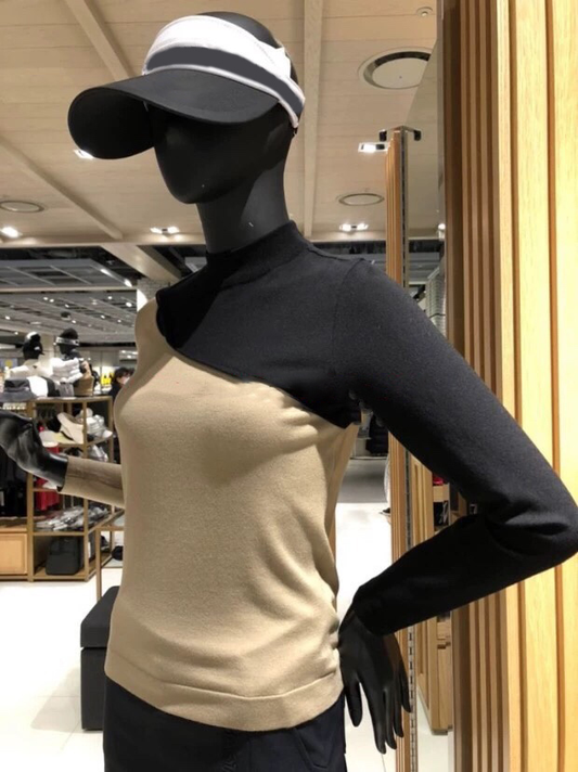 Custom Design Women Golf Knitted Long Sleeved Sport Polo Shirt