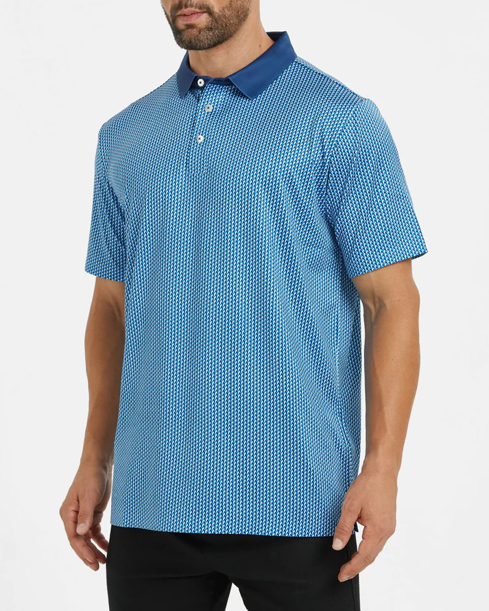 Men's Golf Polo Shirt - Blue Performance Polo for Ultimate Comfort and Style