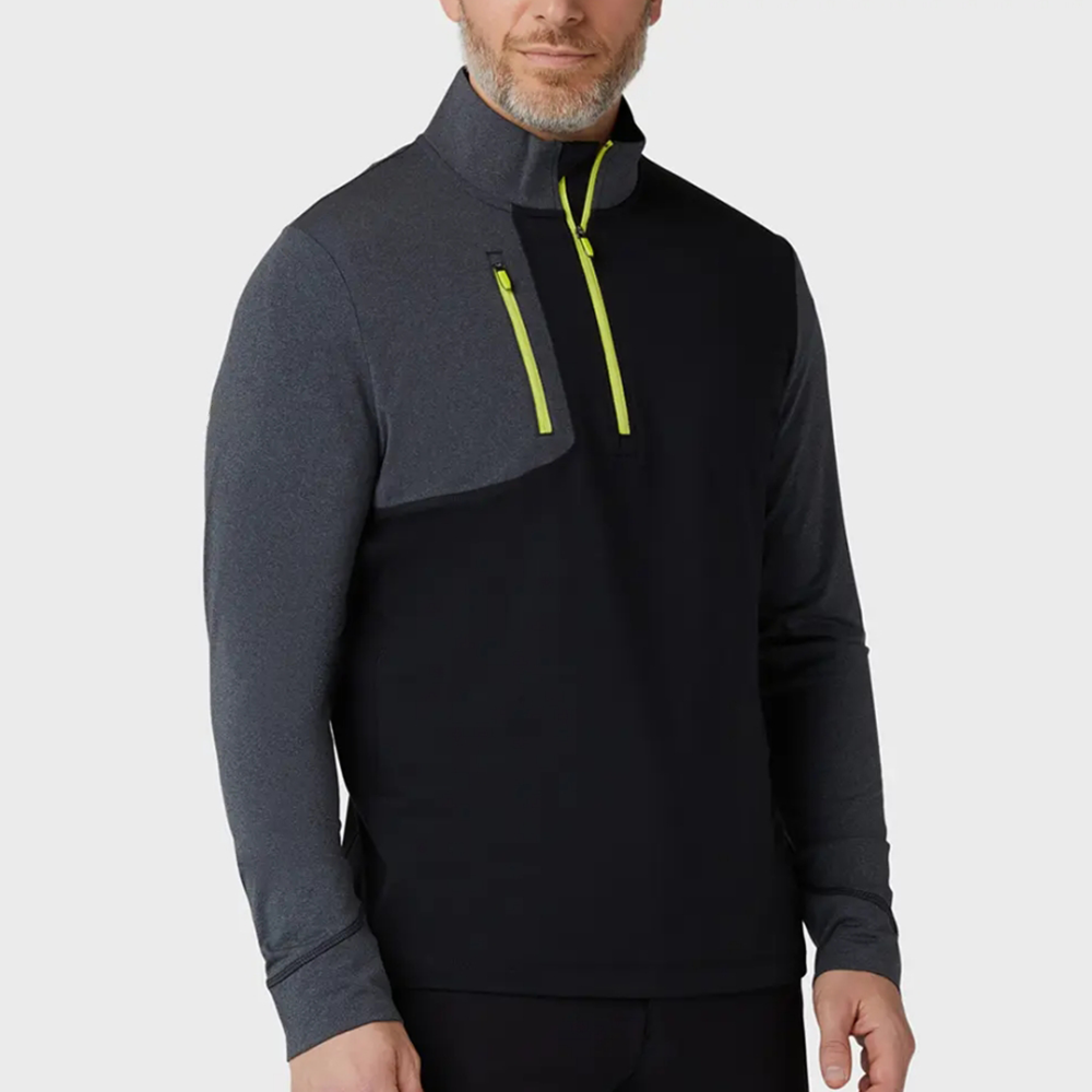 Custom 100% Polyester Brushed Wool Hot Selling Men's Long-sleeved 1/4 Zip Pullover