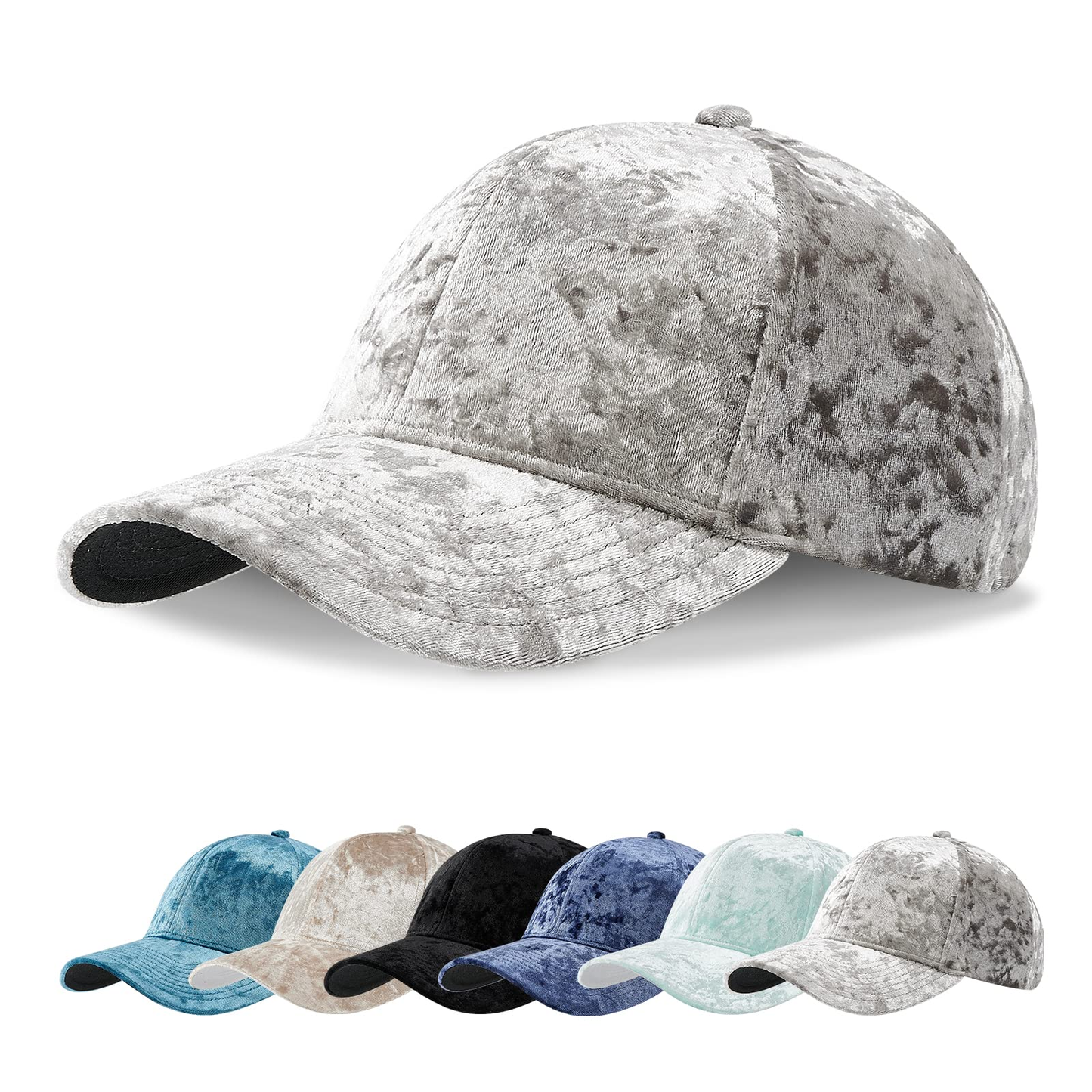 Custom solid-color casual quick-drying cotton knitted hats with UPF 40 for golf and outdoor activities, velvet baseball hats for men