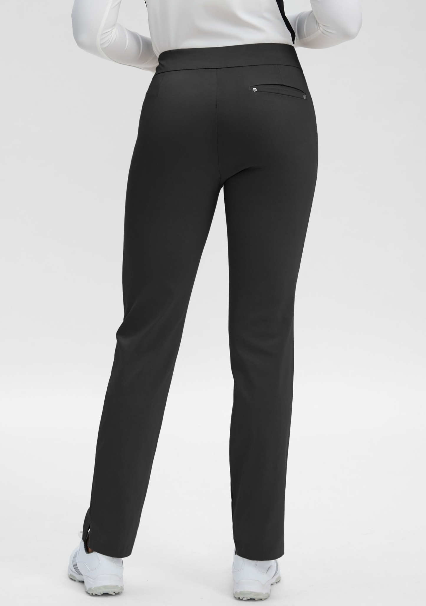 Women's high-waisted body-shaping elastic pullover dress with three pockets and straight-leg work and leisure golf pants