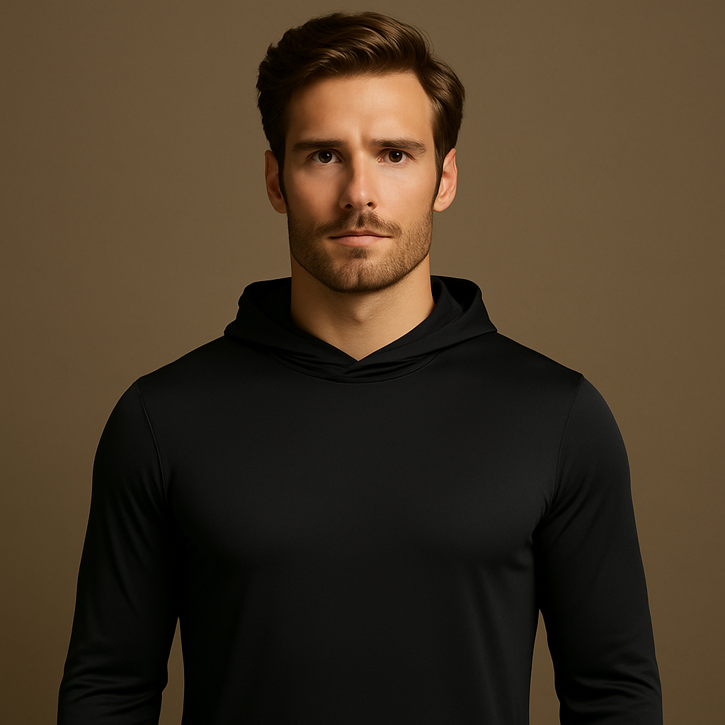 Custom Private Label Zipper Hoody Compression Mens Base Layer With Hood