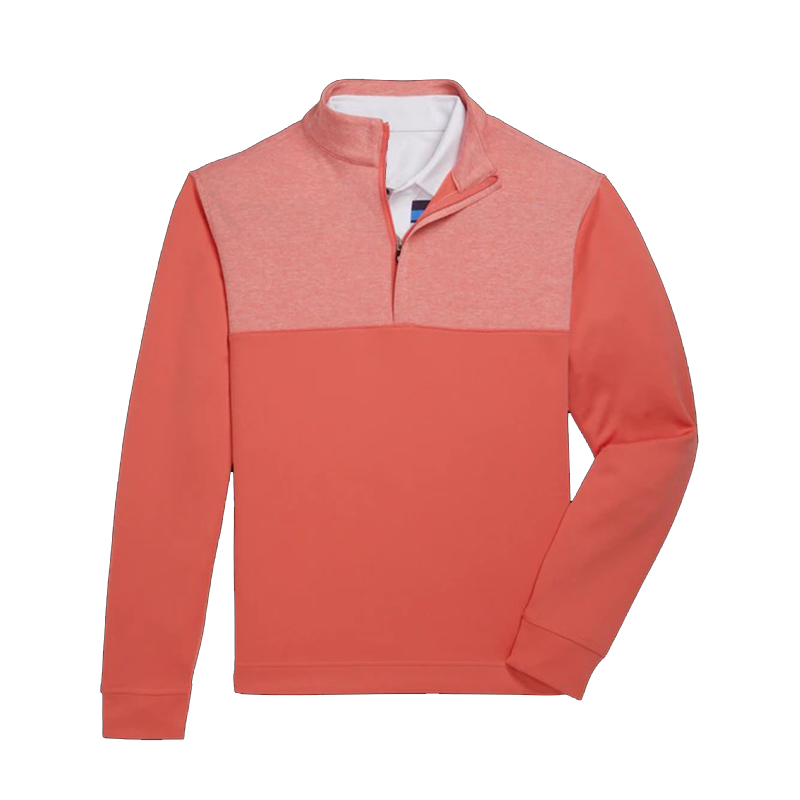Custom Embroidery Logo Fitness Men Heather Quarter Zip Collar Pullover Golf Hoodies Mens Bulk Sweatshirt