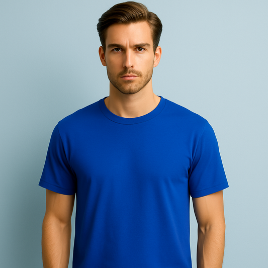 Men's Cotton Bamboo Fiber T-Shirts Solid Pattern Knitted Fabric Custom Logo Silk Screen Printing Minimum Customizable Blank