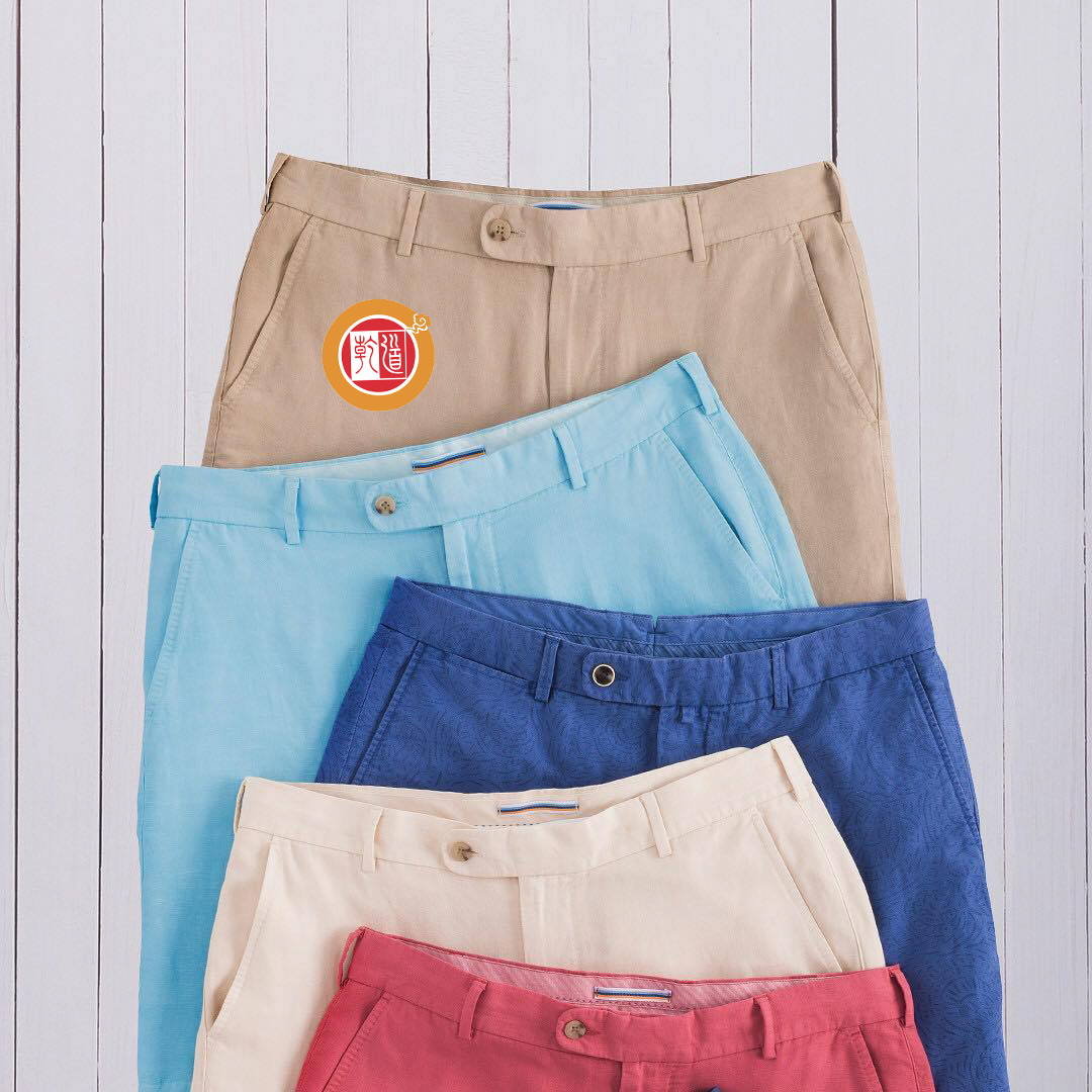 Customized men's basic style body-hugging stretch casual golf pants, men's cotton denim pants