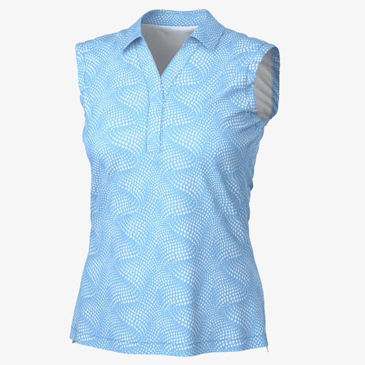 New sleeveless polo shirts with vintage prints, quick-drying, suitable for women's outdoor tennis and golf T-shirts
