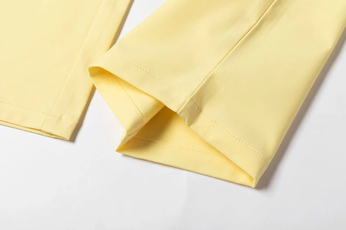 Cream Yellow Wrinkle - Resistant Straight - Leg Casual Pants