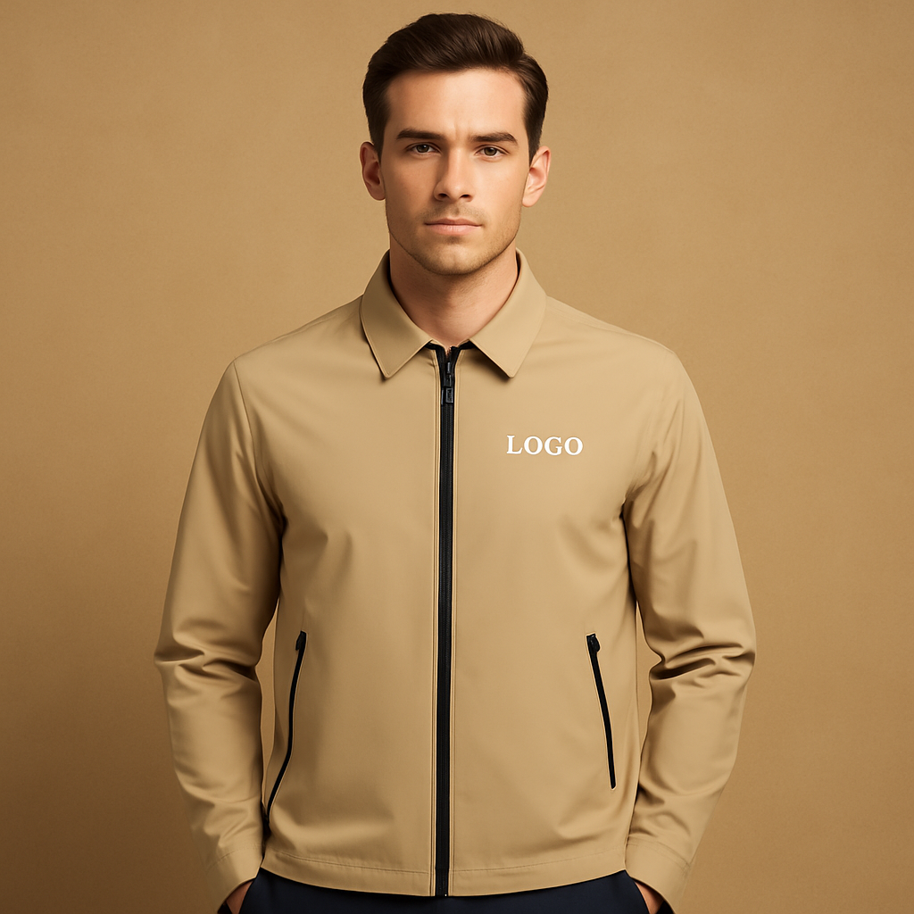 Custom logo High Quality Sport Nylon Hard Shell Plus Size Men s Clothing Khaki Golf Wear Windbreaker Polo Jacket Men