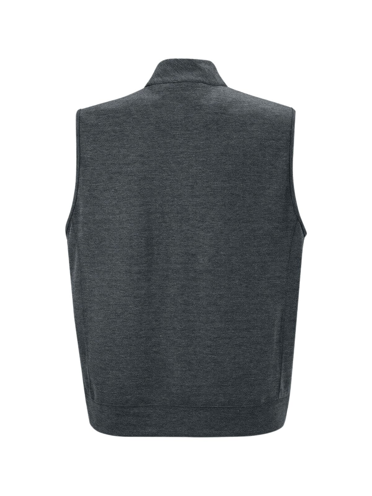 Customized logo men's cotton vests, regular solid-color patterns, lightweight wool half-zip sweater vests