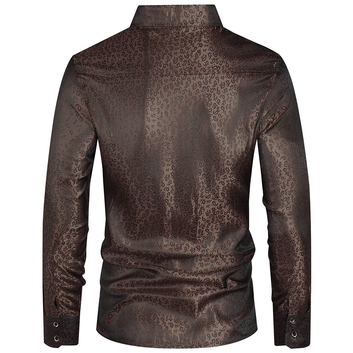 Custom Logo Printing Paisley Shirt Men Long Sleeve Dress Shirt Button-down Casual Regular Fit