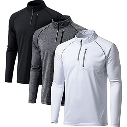 OEM Custom 95% Polyester 5% Spandex Dry-Fit Long Sleeve Outdoor Quarter Zip Pullover 95% Polyester 5% Spandex Tricot Winter