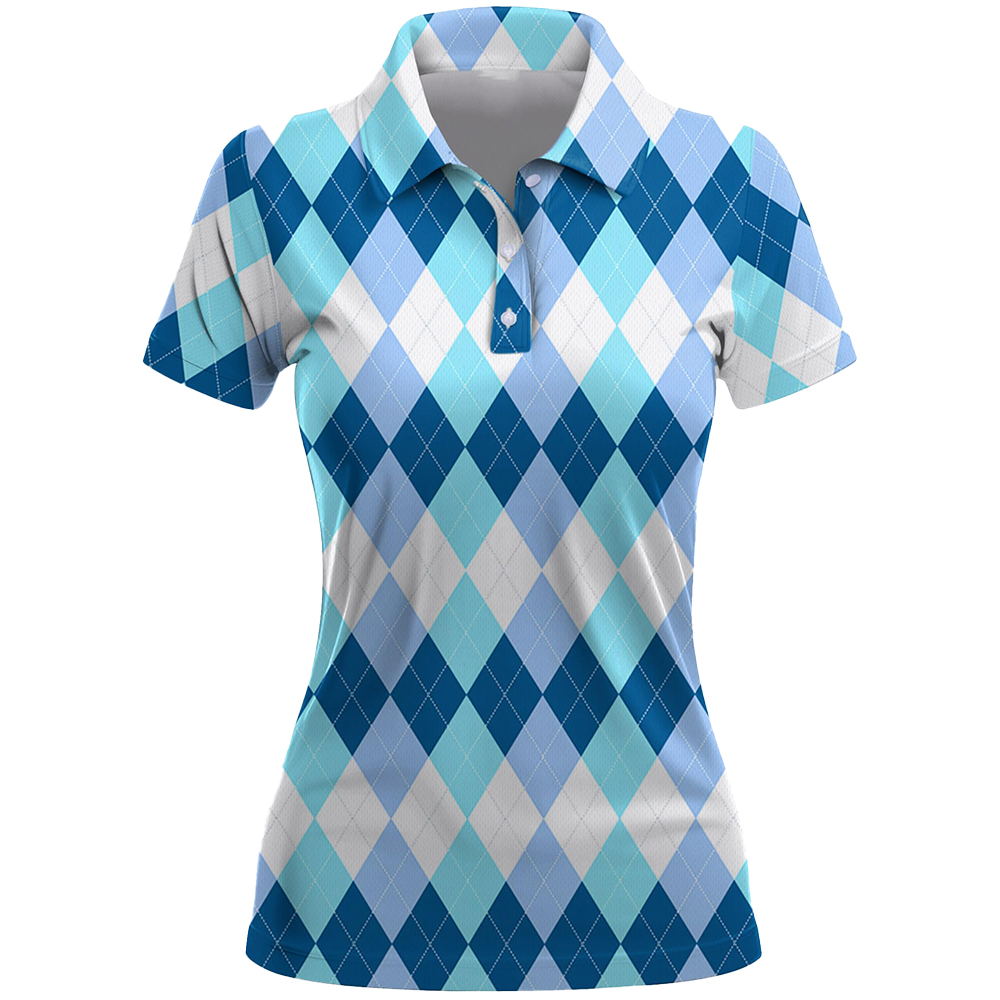Custom Sublimated Embroidery logo Quick Drying Slim-fit Short Sleeve Women Golf Polo Shirts