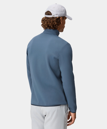 Custom Logo Print Plain Dyed Solid Luxury Blue Sport Golf Long Sleeve 1/4 Quarter Zip Collar Hoodie Pullover Sweatshirts for Men