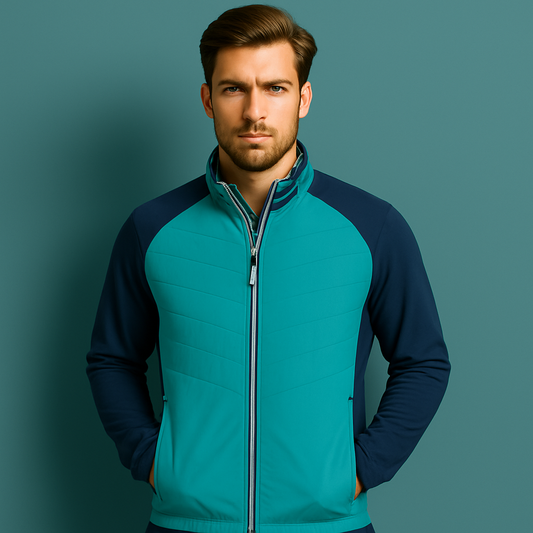 High Quality Oem Waterproof Custom Print logo Polyester Windbreaker Sports Men Outdoor Quilted Padding Clima Golf Jacket for Man