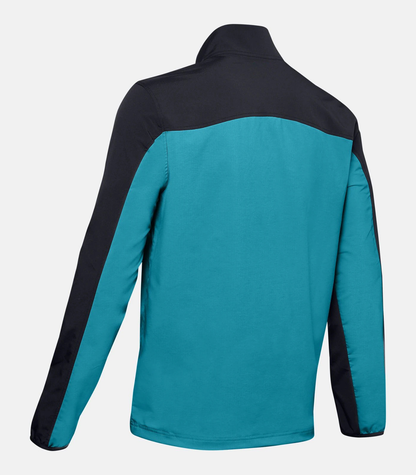 Men Contrast Color Design Windproof Patchwork Half Zip Collar Pullover Golf Sport Sweatshirt