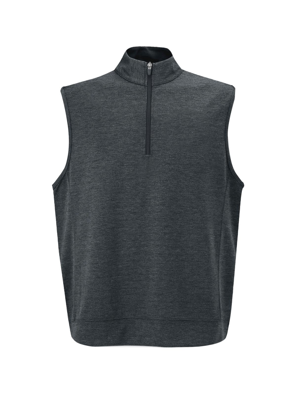 Customized logo men's cotton vests, regular solid-color patterns, lightweight wool half-zip sweater vests