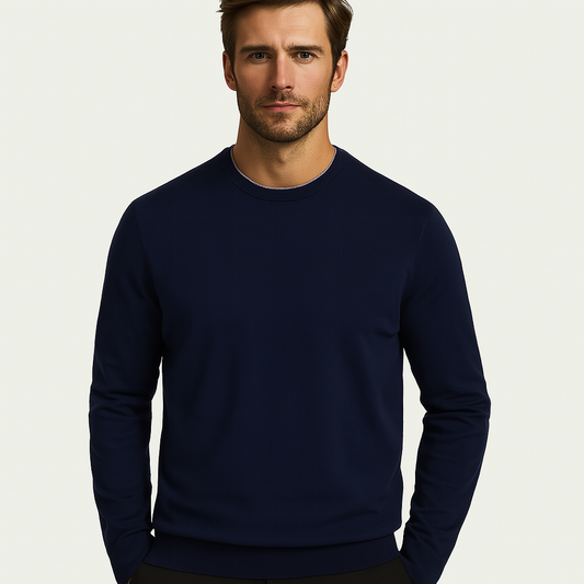 Designer Custom Logo Long Sleeve Crew Neck Breathable Fashionable Clothing Men's Winter Knitted Sweater