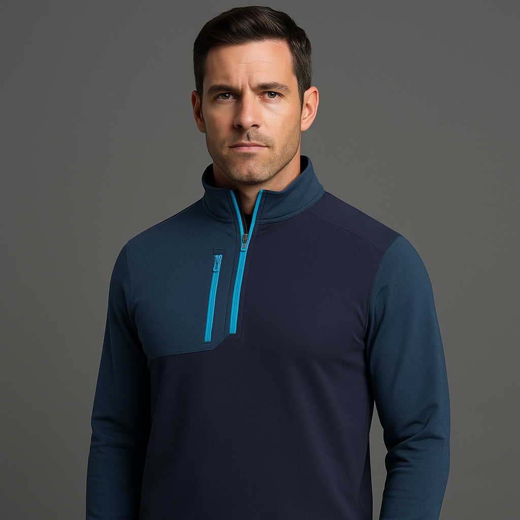 Custom 100% Polyester Brushed Wool Hot Selling Men's Long-sleeved 1/4 Zip Pullover