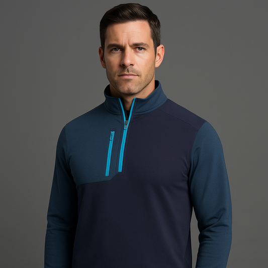 Custom 100% Polyester Brushed Wool Hot Selling Men's Long-sleeved 1/4 Zip Pullover