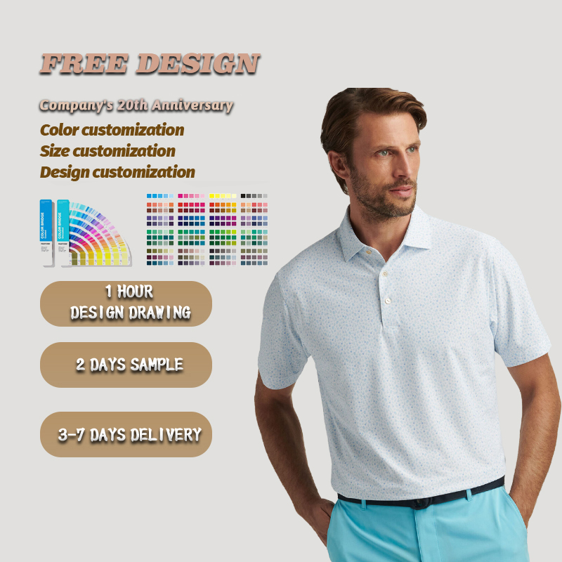 Dry Fit Polyester Sublimation Sports Golf t Shirt Clothing Manufacturers Custom Polyester Golf Polo Shirts