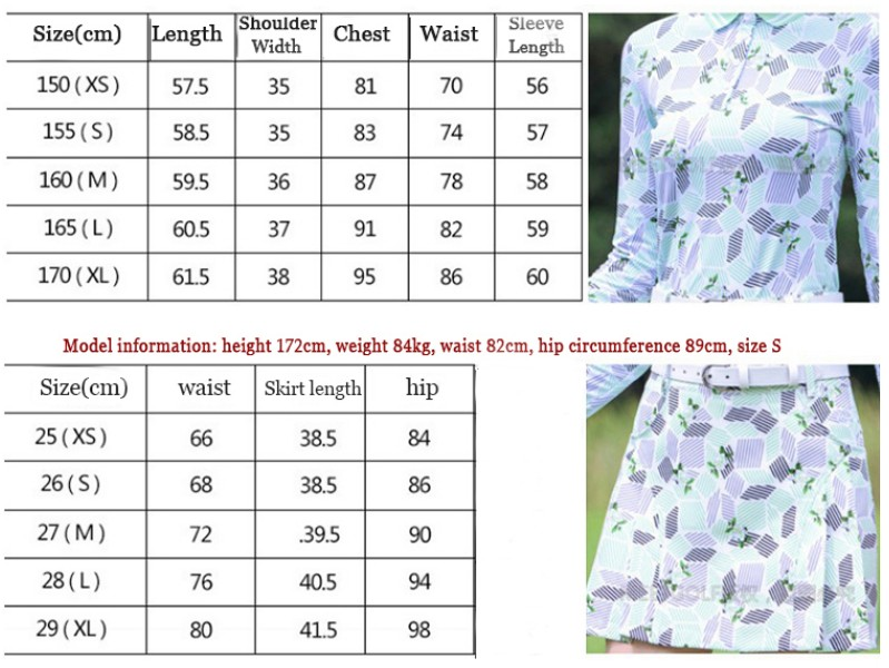 Custom Design Women New Autumn Golf Set Clothes Women Light Green Long Sleeve Polo Shirt