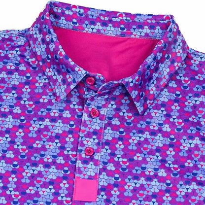 OEM Custom Logo Golf Polo Shirts Polyester Spandex UPF 50 Short Sleeve Jersey Quick Dry and Print Pattern