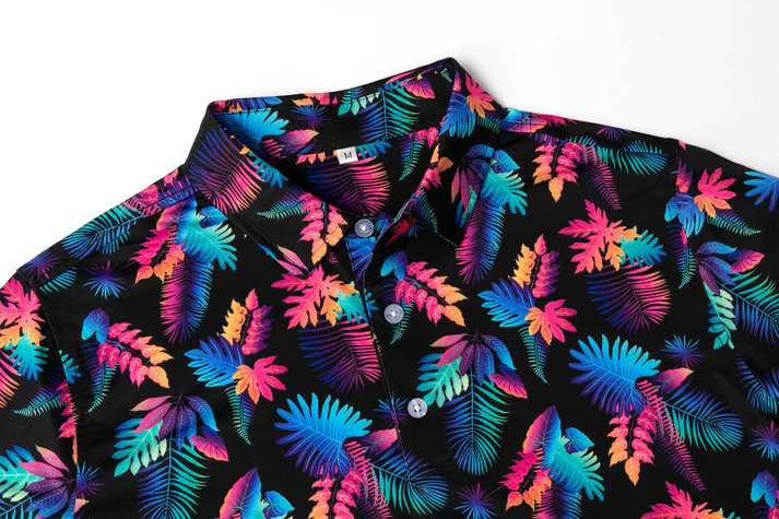 Colorful Tropical Polo Shirt - Antimicrobial Quick Dry Slim Fit