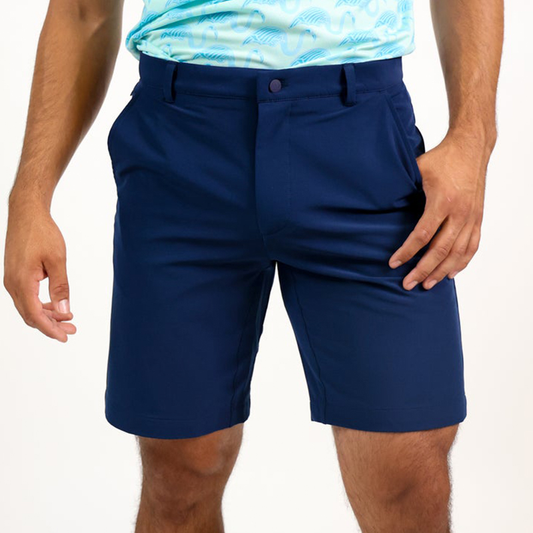 Men's customized logo outdoor soft shorts made of polyester and spandex, which are quick-drying, breathable and suitable for sports and golf, with blank designs