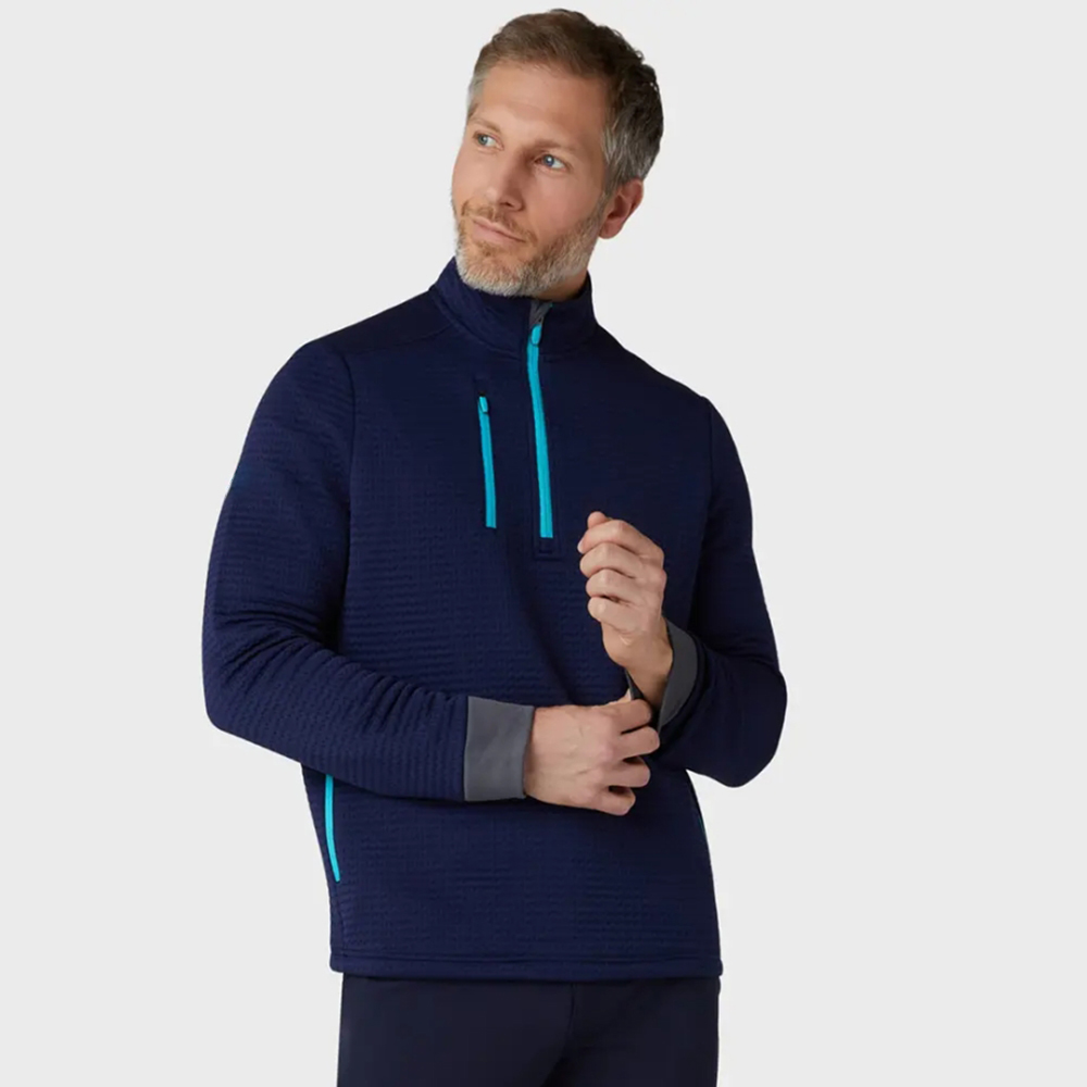 Custom 100% Polyester Brushed Wool Hot Selling Men's Long-sleeved 1/4 Zip Pullover