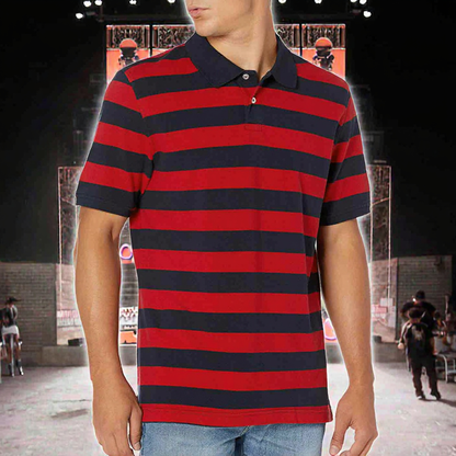 Custom Logo 100% Cotton Office Uniform Design Embroidered Canvas Striped Printed Golf T-Shirt for Men