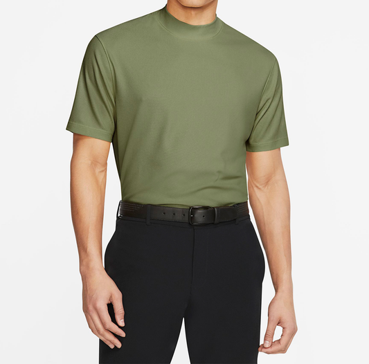 Hot Sale Quick Dry Fabric Men Golf Top Mock Neck Short Sleeve T Shirt