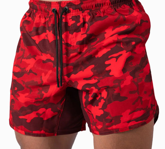 Bulk Custom Manufacturers of customized high-quality outdoor elastic-waist fitness jogging digital printed camouflage gym men's mesh shorts with Logo Embroidery - Manufacturer Qiandao