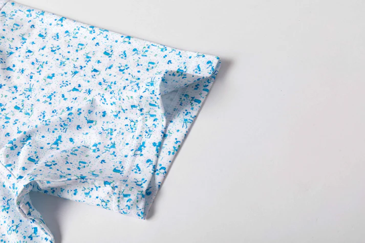 Blue Splatter Polo Shirt - Antimicrobial Quick Dry Slim Fit for Men