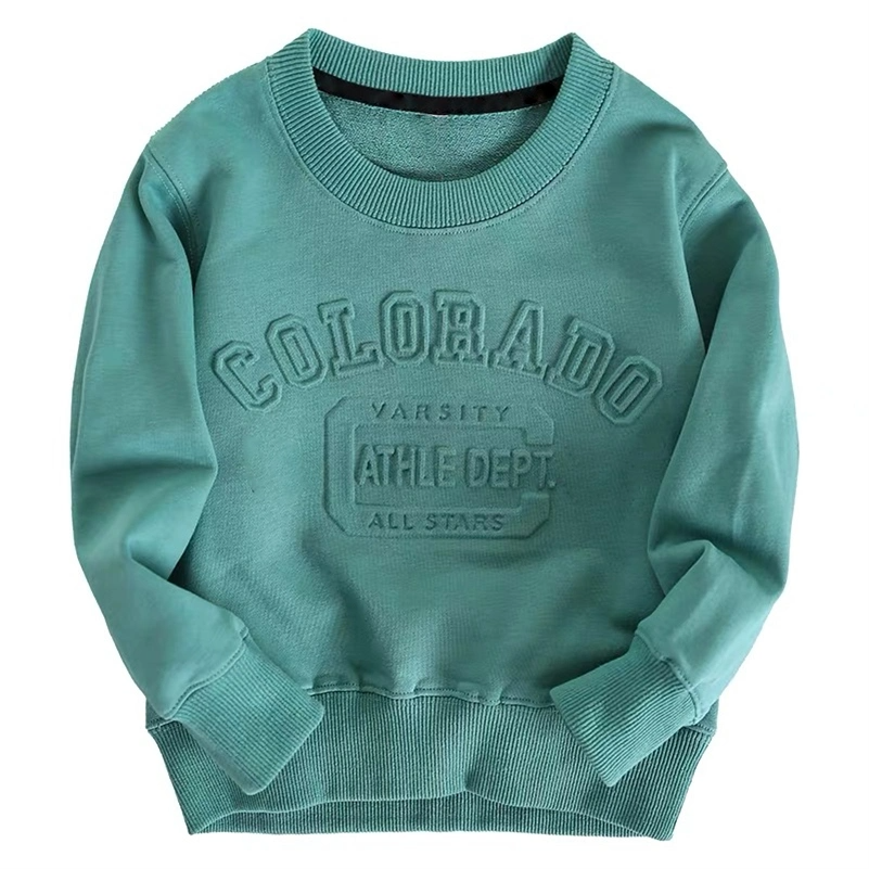 Custom 3d Emed logo Men Fleece Oversized Crewneck Sweater Men's Hoodies Sweatshirt