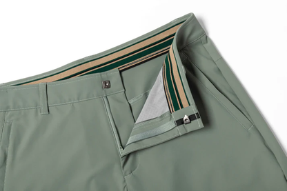 Light Green Shorts with Contrast - Colored Waistband