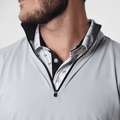Factory Price Custom Logo Men Sport Golf Sweatshirt 1/4 Zip Collar Slim Fit Light Blue Sweatshirt