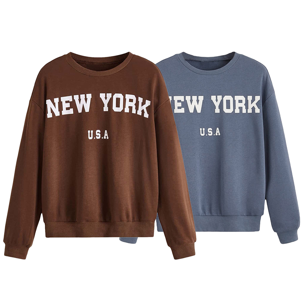 OEM Custom Men's Short Round Neck Pullover Long Sleeve 100% Cotton Kait Plain Letter Screen Print Digital Printing Autumn Season