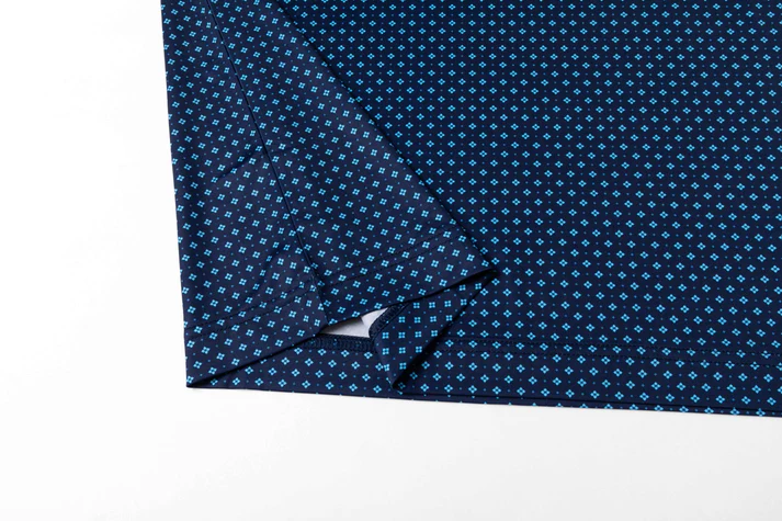 Blue Diamond Polo Shirt - Antimicrobial Quick Dry Slim Fit with Lattice Pattern