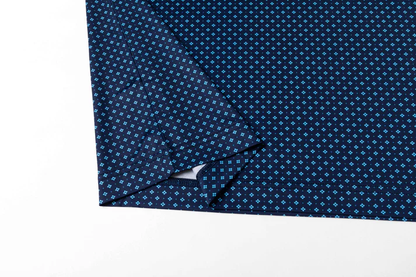 Blue Diamond Polo Shirt - Antimicrobial Quick Dry Slim Fit with Lattice Pattern