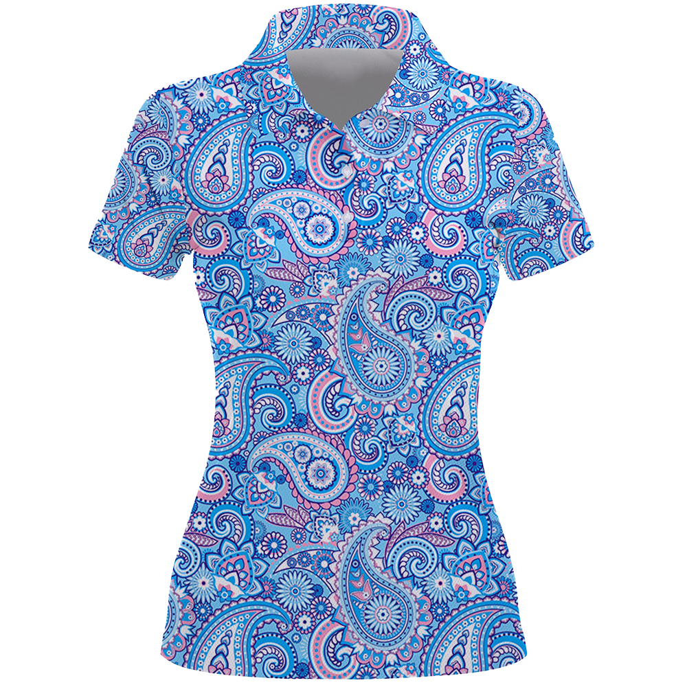 Custom Sublimated Embroidery logo Quick Drying Slim-fit Short Sleeve Women Golf Polo Shirts