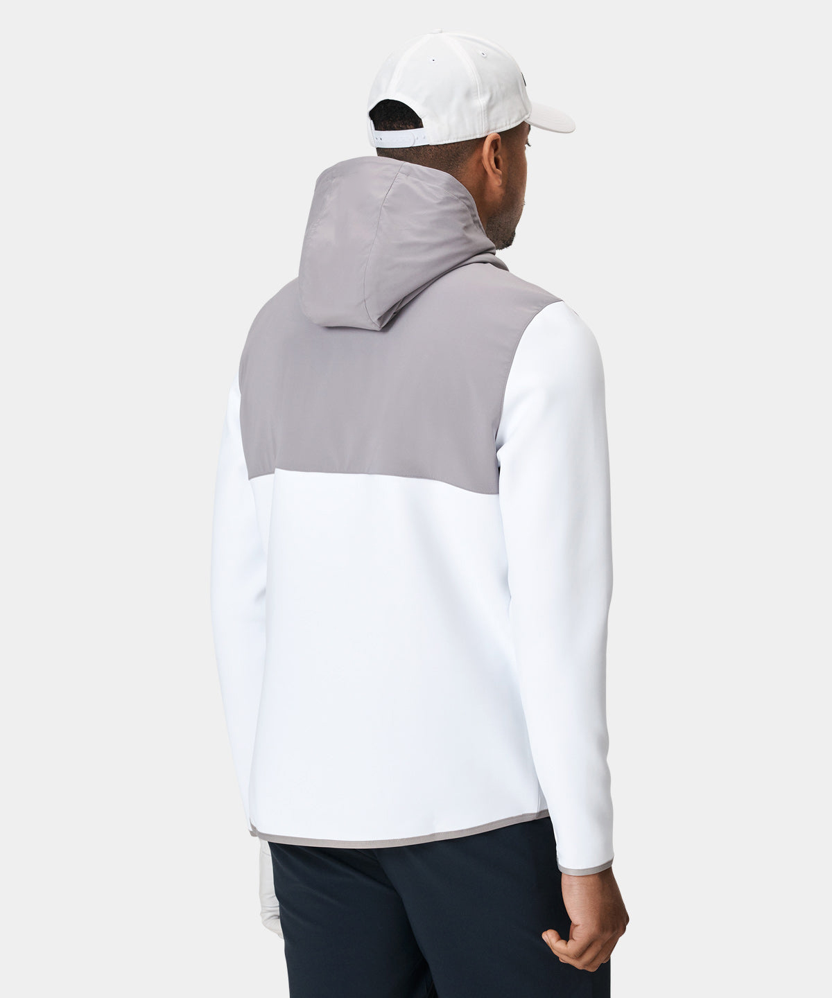 Custom logo Outdoor Sports Patchwork 1/4 Zip Neck White Polyester Lightweight Golf Hoodies Men Sweatshirt